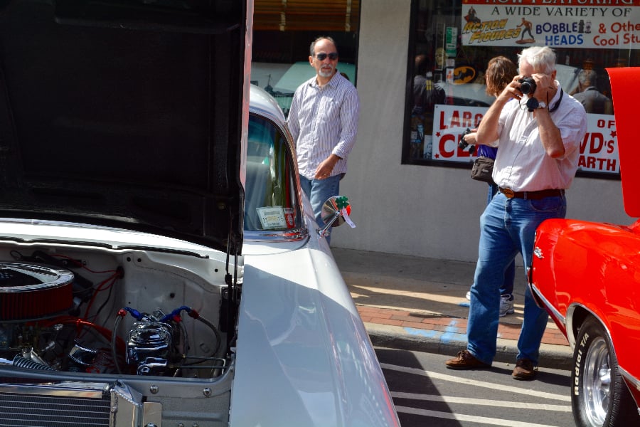 The work of Artspace resident Dave Rogers outside his apartment and art studio.