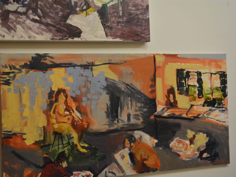 The work of Artspace resident Lisa Di Stefano outside her apartment and art studio.