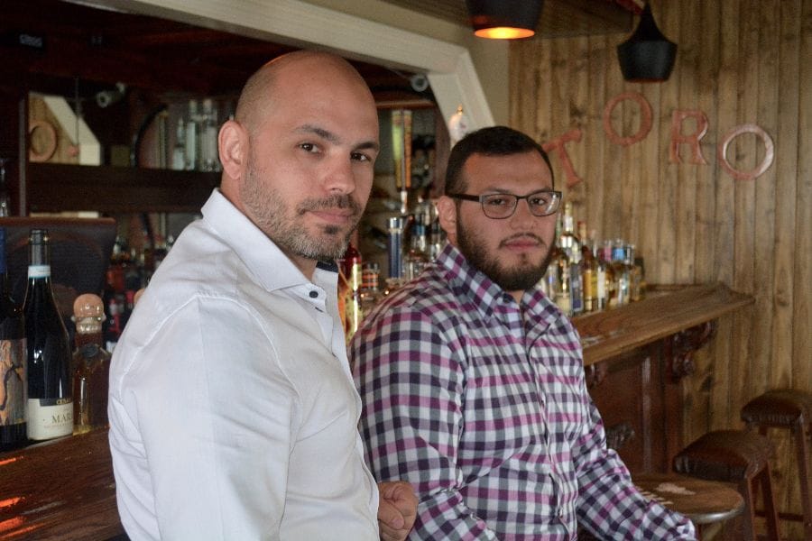 Chef Alex Bujoreanu with Ariel Bonilla at Toro in Patchogue. (Michael White)