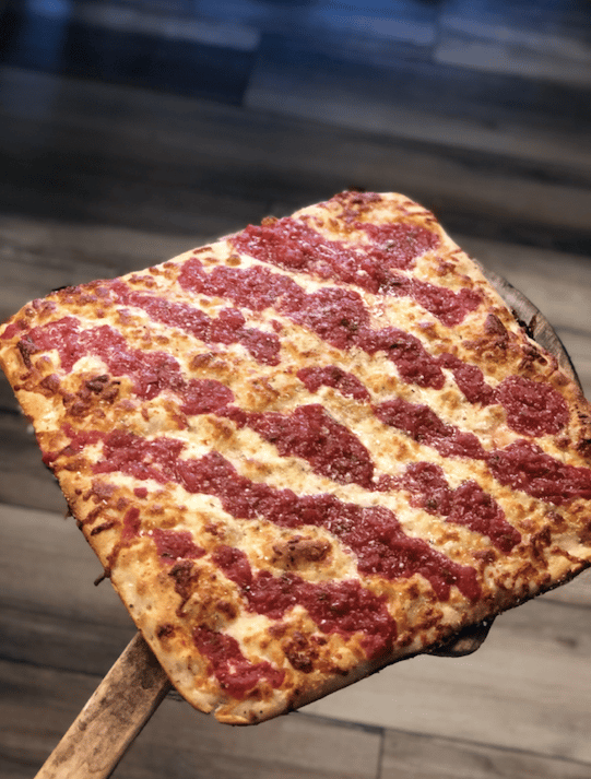 Sicilian pie from Gerardo’s Pizza & Pasta in Shirley, New York