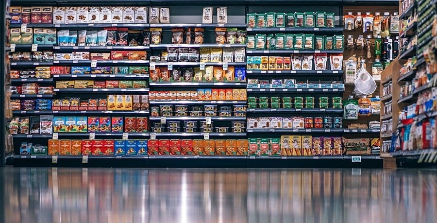 boxed food in grocery store