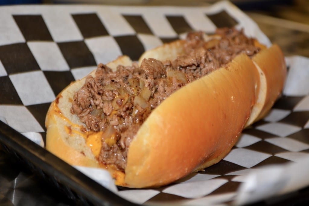 There are eight cheesesteaks on the menu.