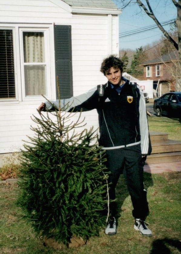 Pavlos Stephanides, then 17, with the tree in January 2006.