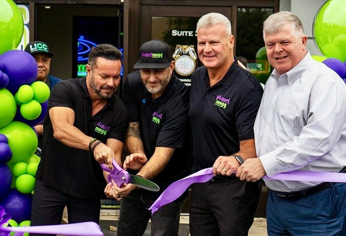 The Planet Nugg ownership team with Babylon Town Supervisor Rich Schaffer in East Farmingdale in September. (courtesy photo)