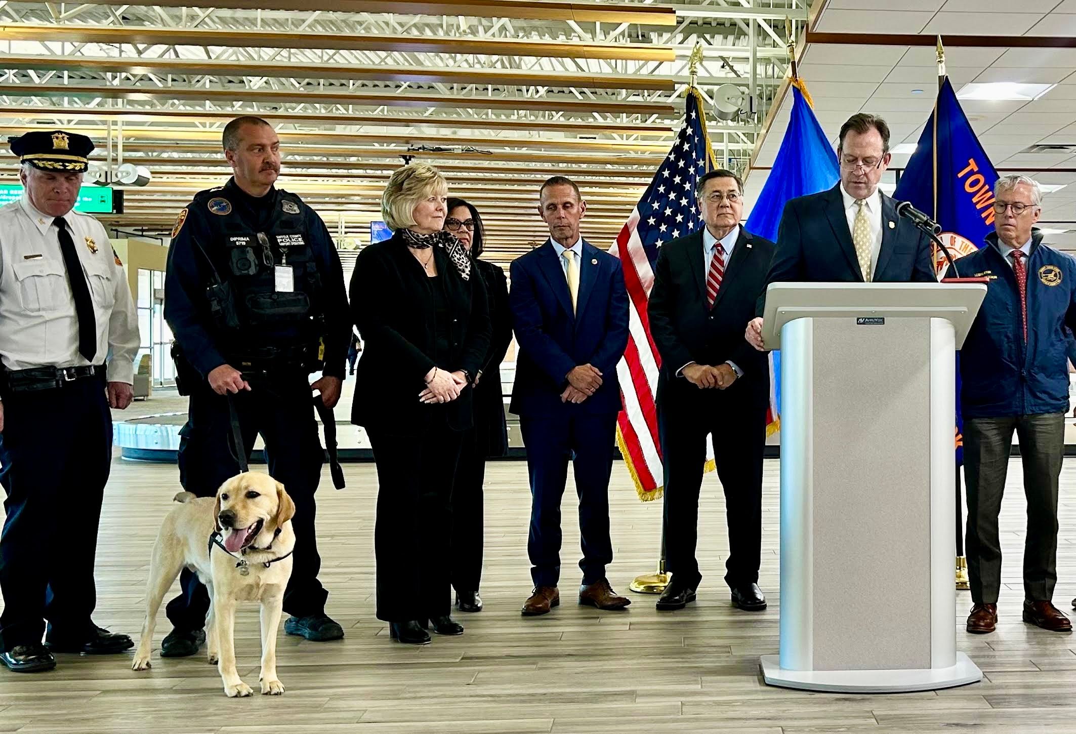 Long Island MacArthur Airport security dog