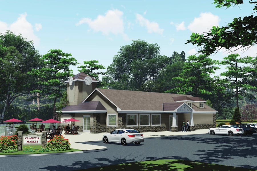 Artist rendering of a building.
