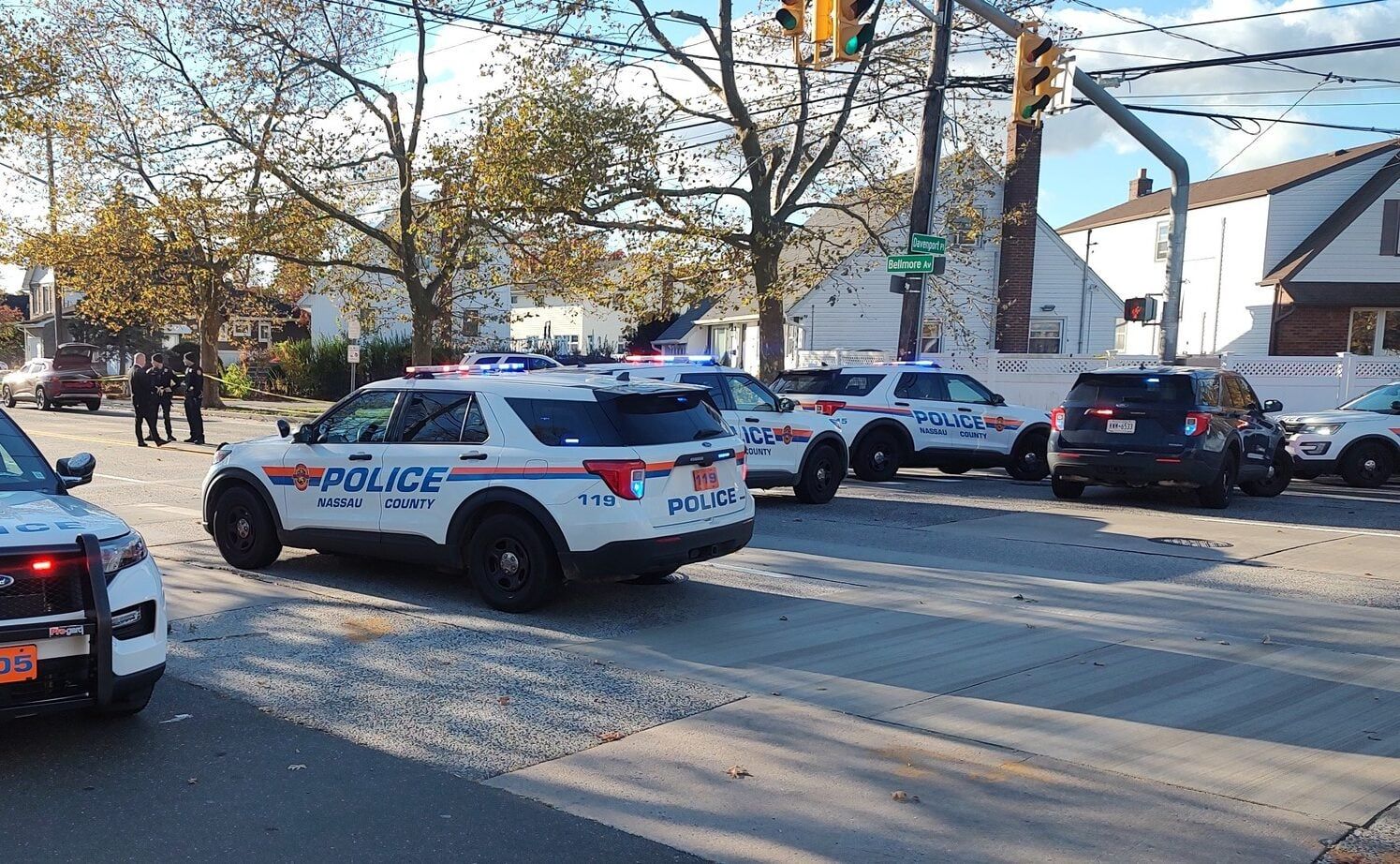 Accident scene involving boy on e-bike.