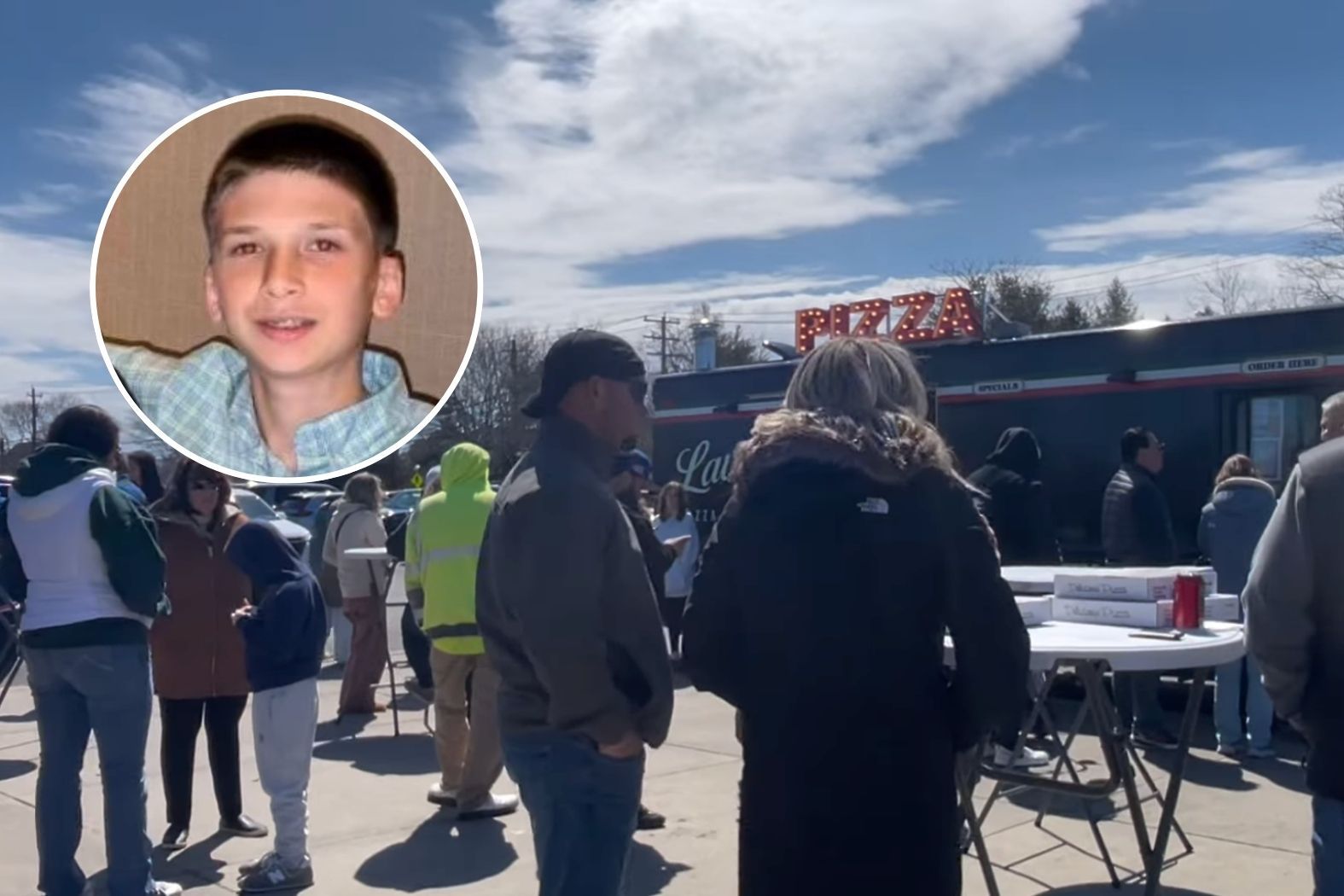 Lavieri's Pizza on Wheels pop-up fundraiser at Heritage Park in Miller Place raising money for Andrew Salgado.