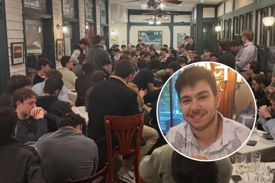 Salve Regina University's football team gathered to share memories of their teammate Joseph Boutros of Bohemia.