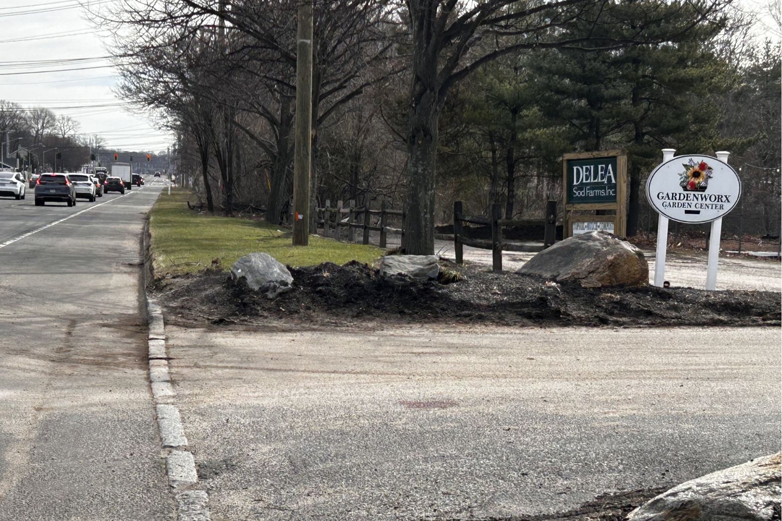 Route 25A in Miller Place where a teenage bicyclist suffered life-threatening injuries after striking a truck.