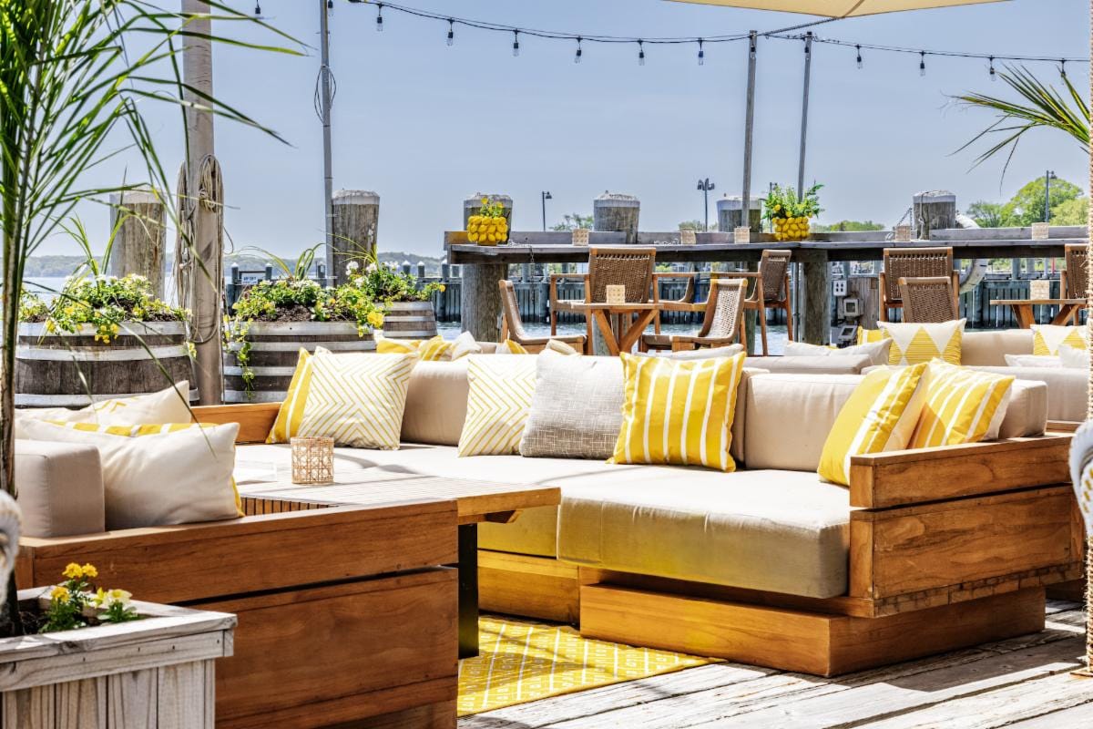 Saylor Beach House is being billed as a 'new Mediterranean inspired waterfront escape' across the marina from Claudio's Greenport.