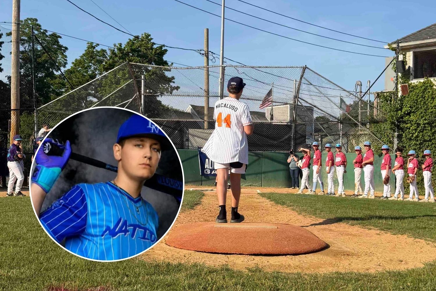 There was ceremonial first pitch thrown on Luciano's behalf at the