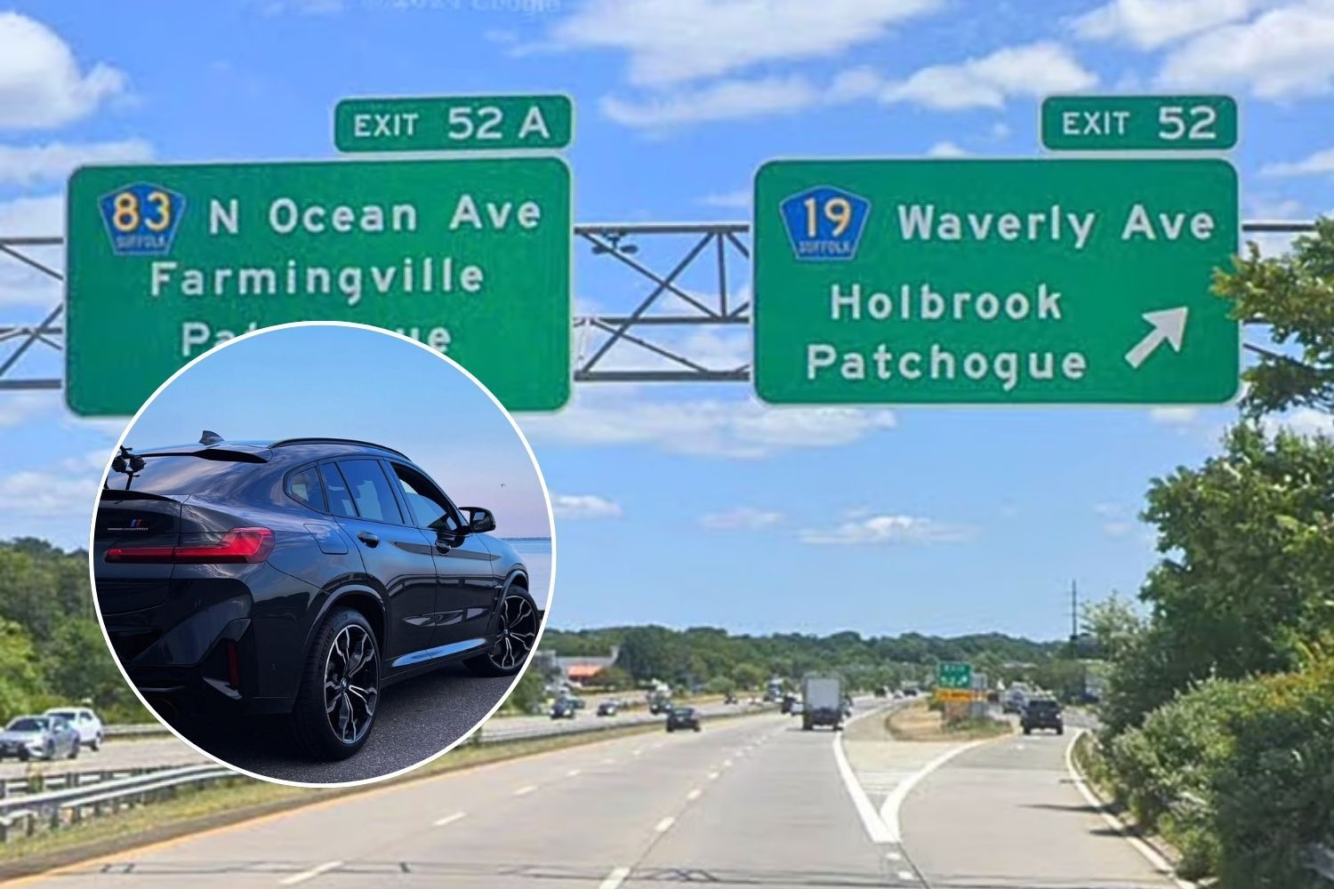 Sunrise Highway and photo of BMW.