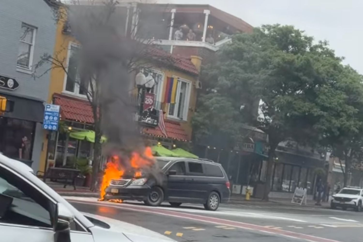 Vehicle on fire in Patchogue.