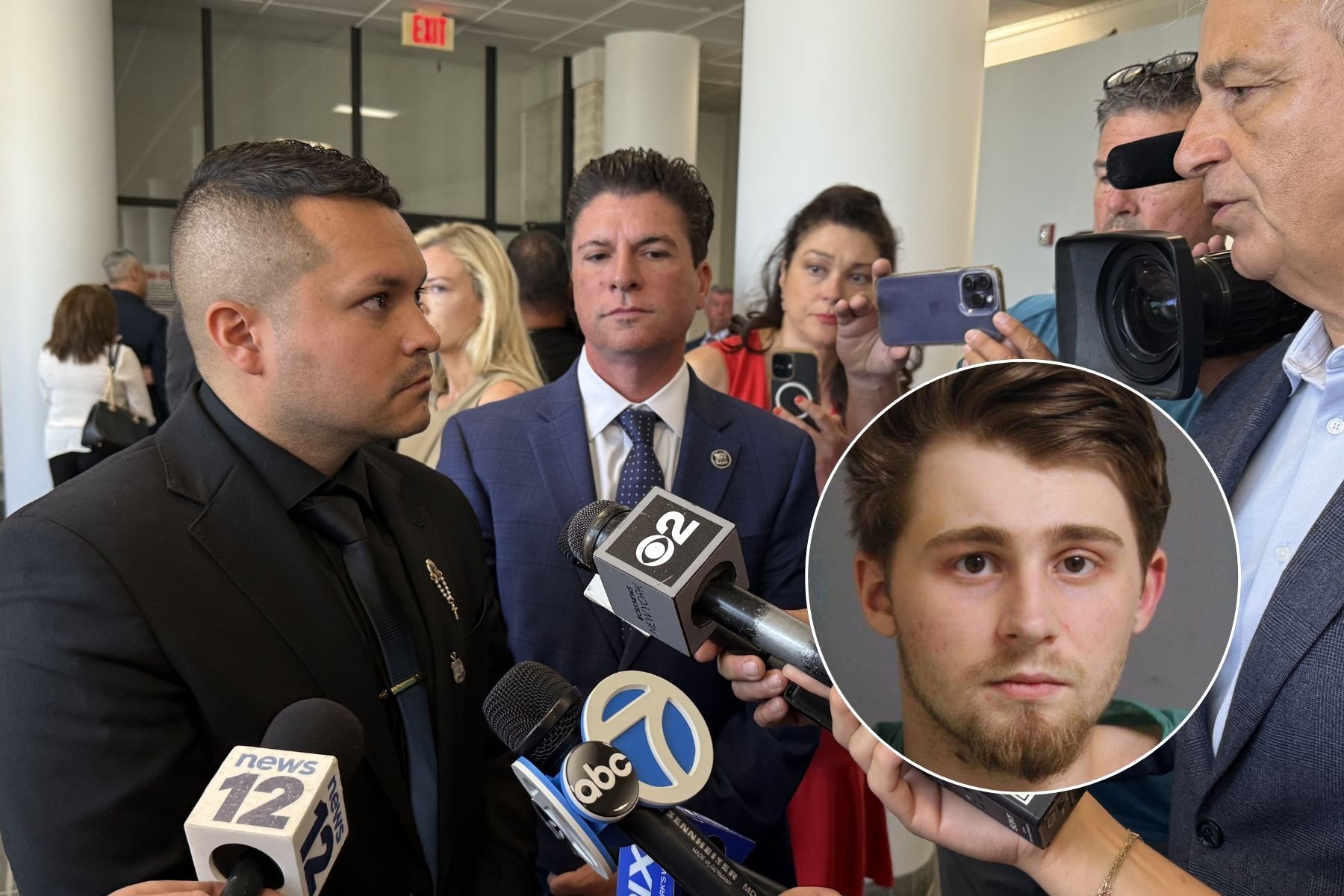 Family of officer espinosa speaks outside court.