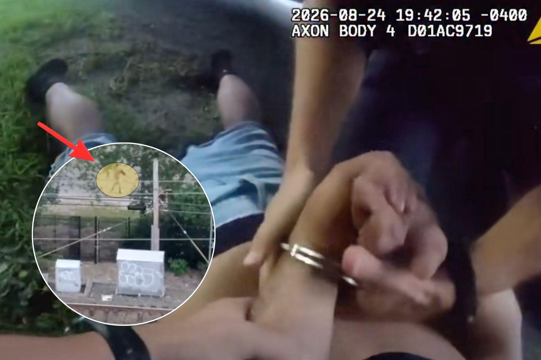 drone image and arrest image.