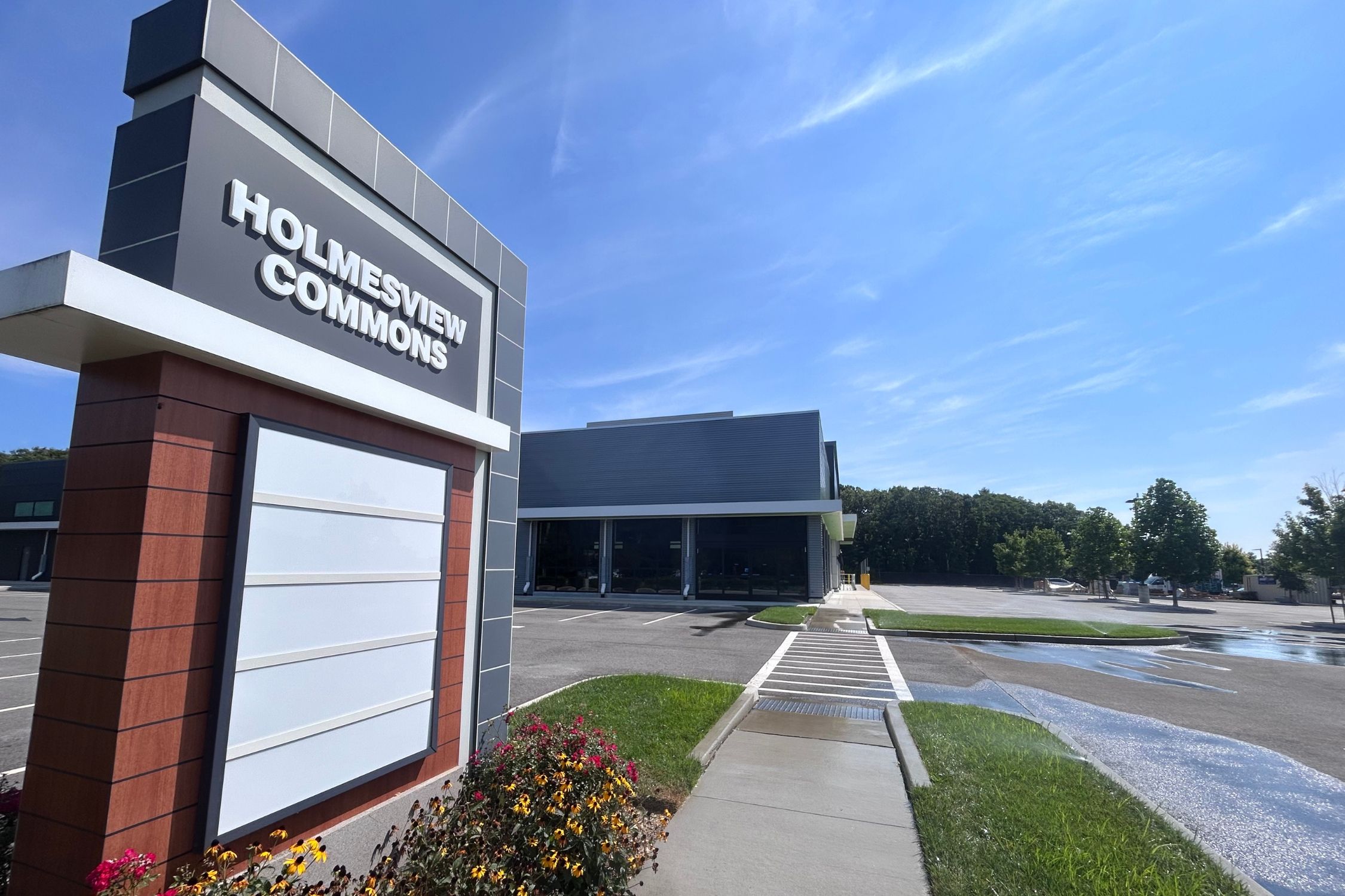 Exterior of Holmesview Commons in Farmingville.