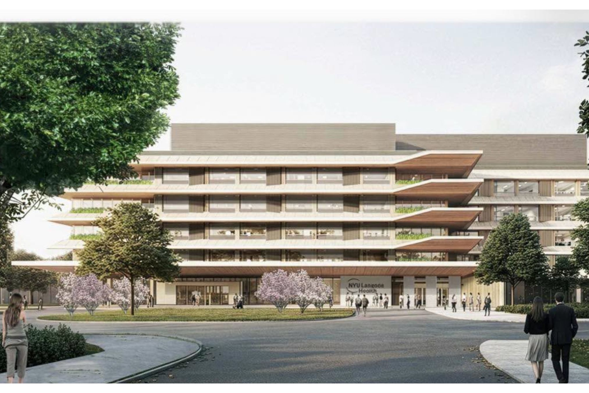 Architectural rendering of the proposed NYU Langone Hospital-Suffolk expansion in East Patchogue