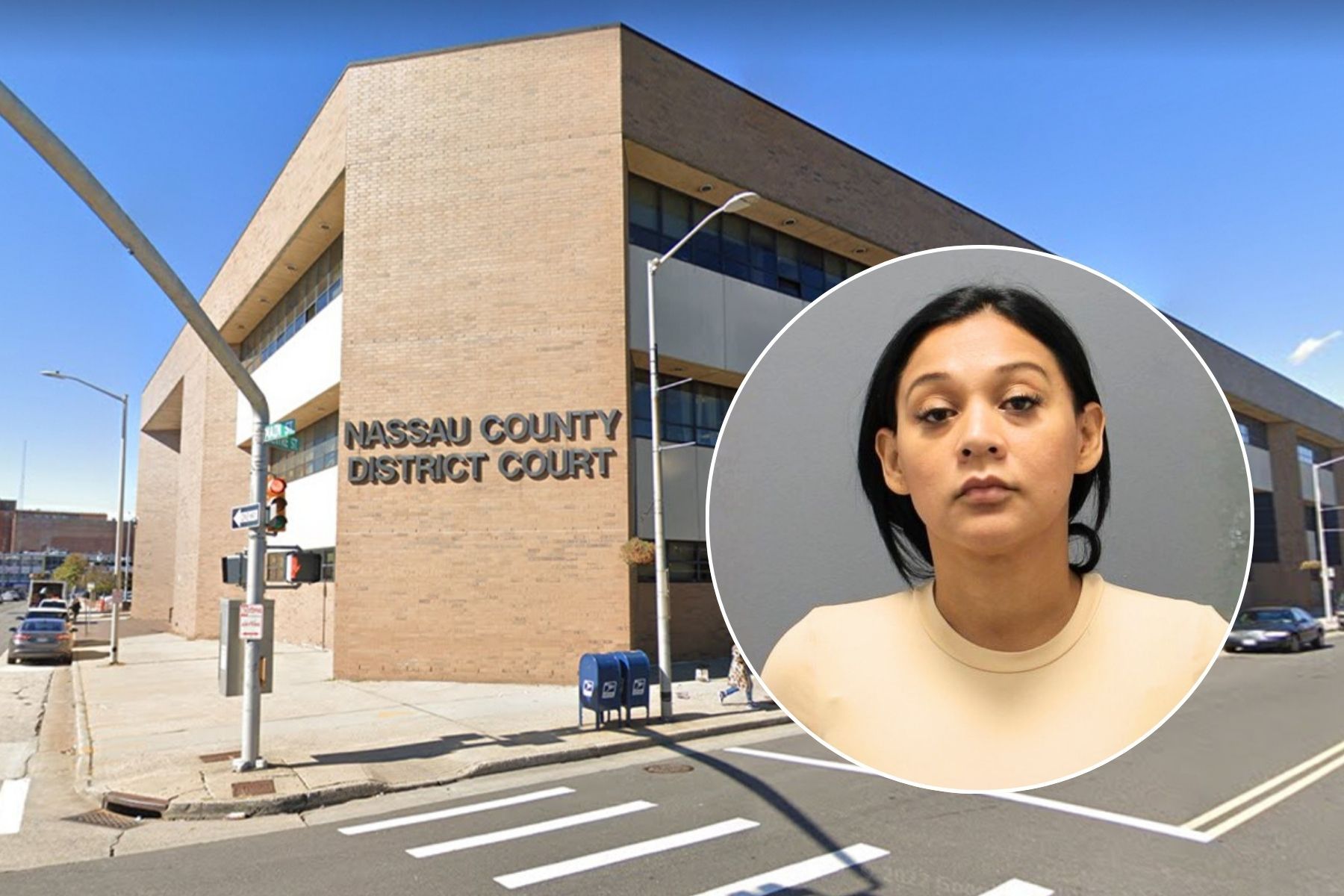 Nassau County Police mugshot of Aurelia Soogea and Nassau County District Court.