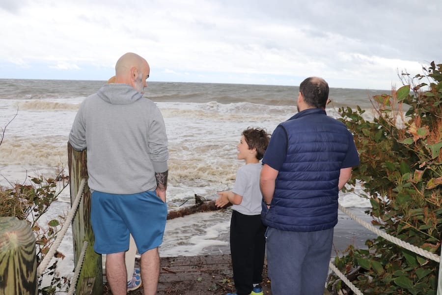 Little Leo Agathos was in awe of the surf and tide on the North Shore in Miller Place.