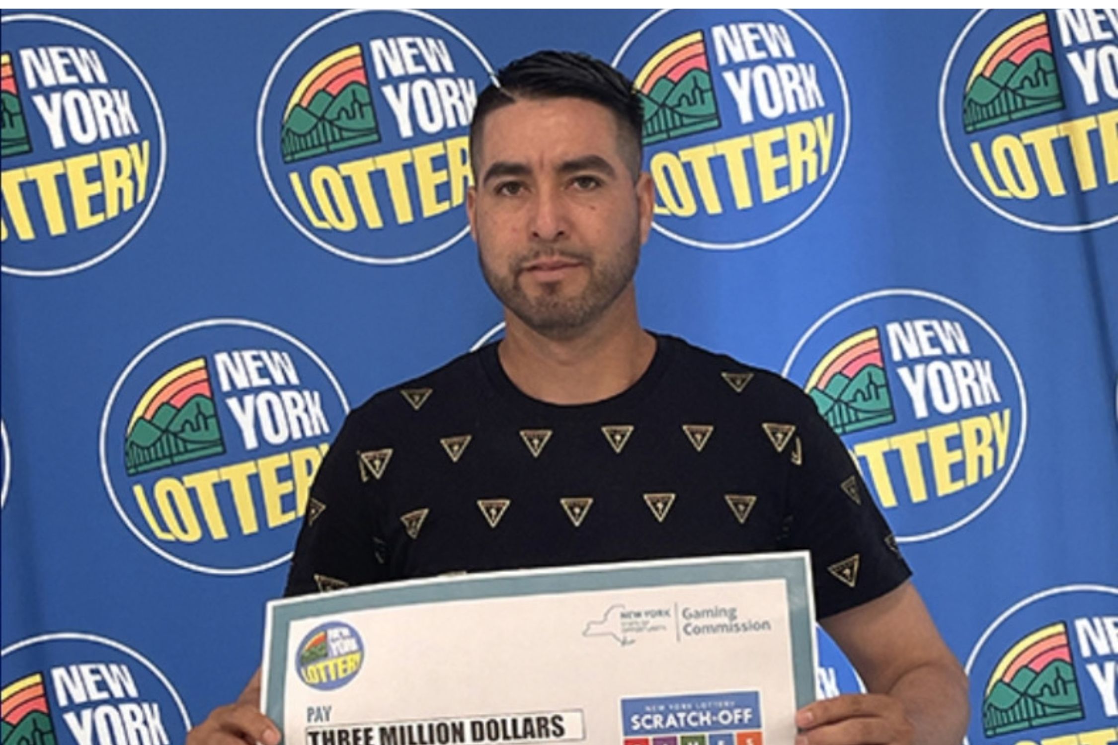 Huntington Station man who won $3 million playing scratch-off.