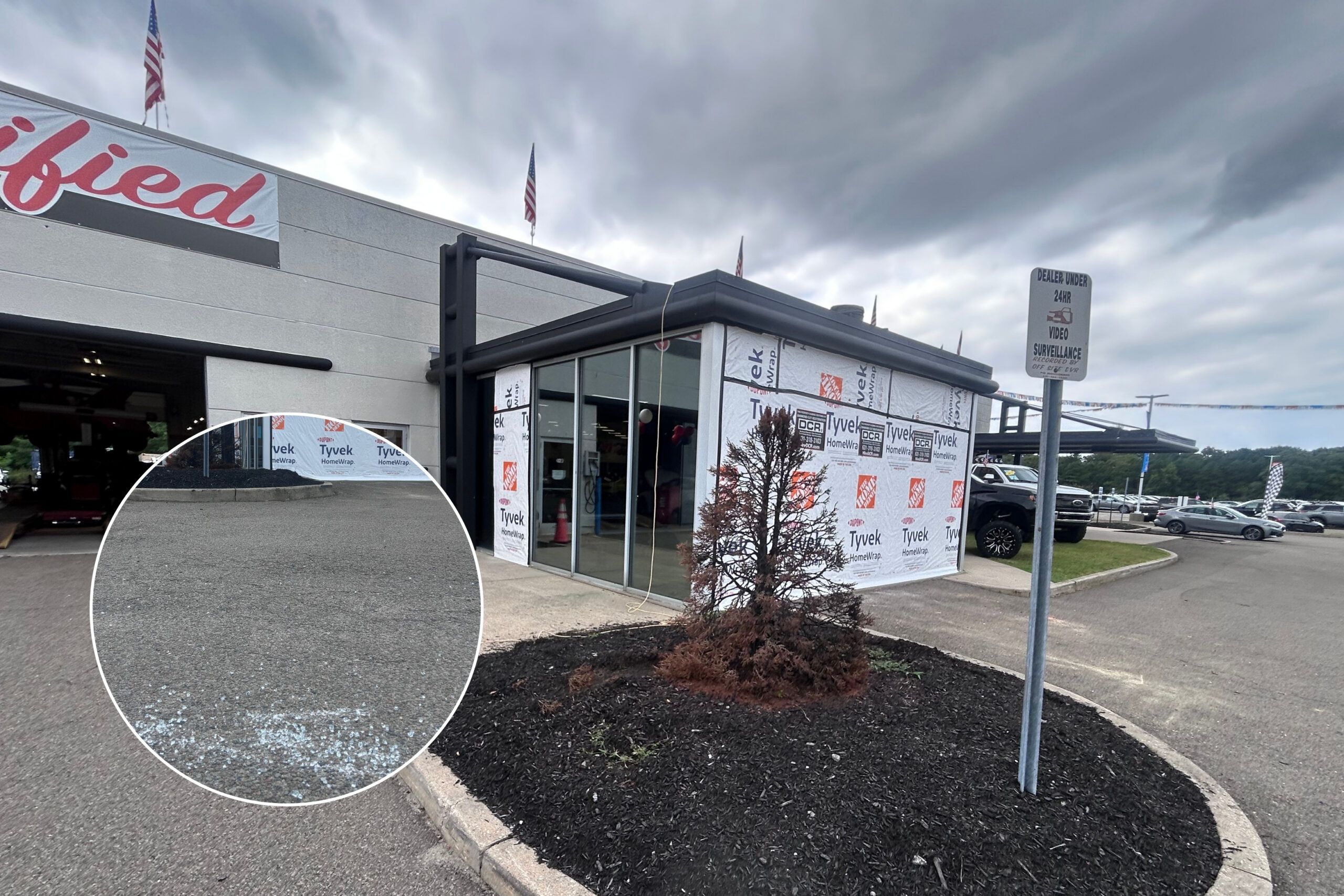 Nissan 112 in Medford repaired front window.