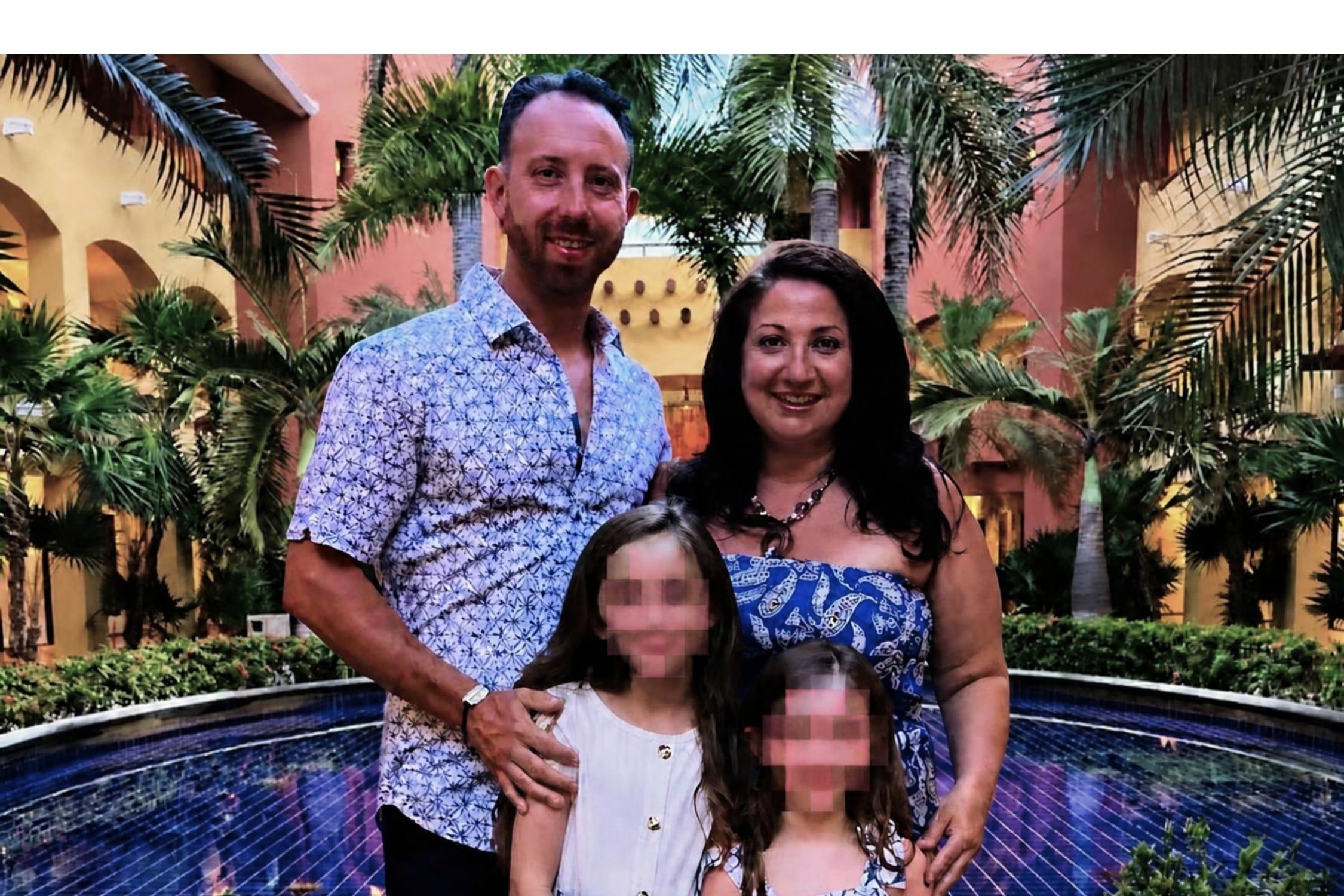 Richie O'Brien, a Port Jefferson Station father of two and Local 638 steamfitter, who died after being struck by a cyclist in Central Park, with his wife and children.