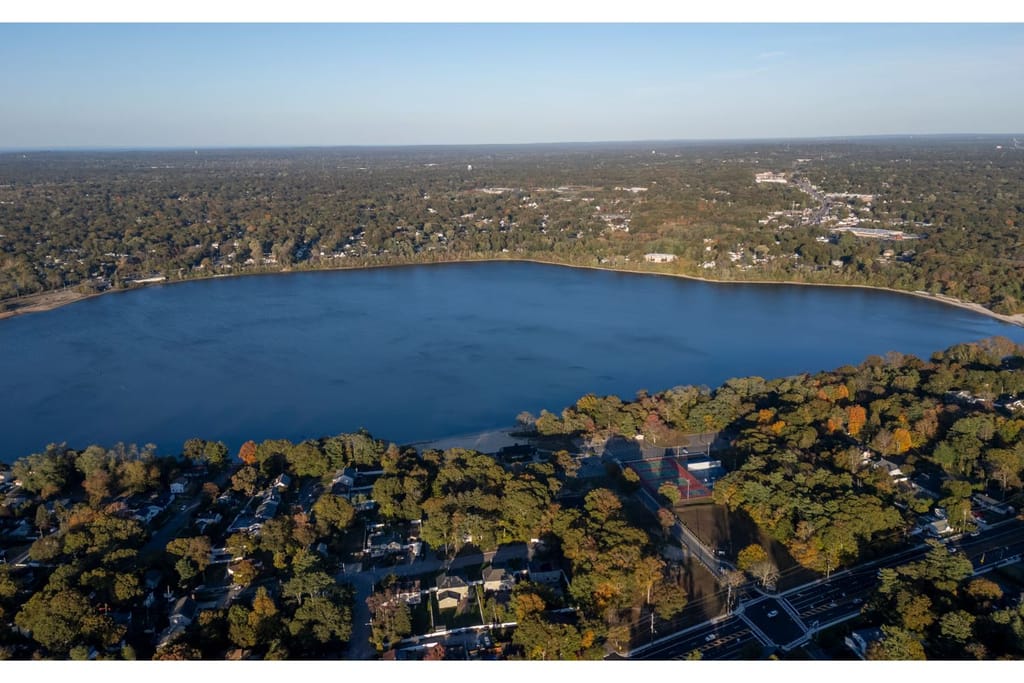 A view from high above Lake Ronkonkoma