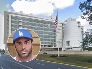 Federal courthouse in Central Islip and Agnello (inset).