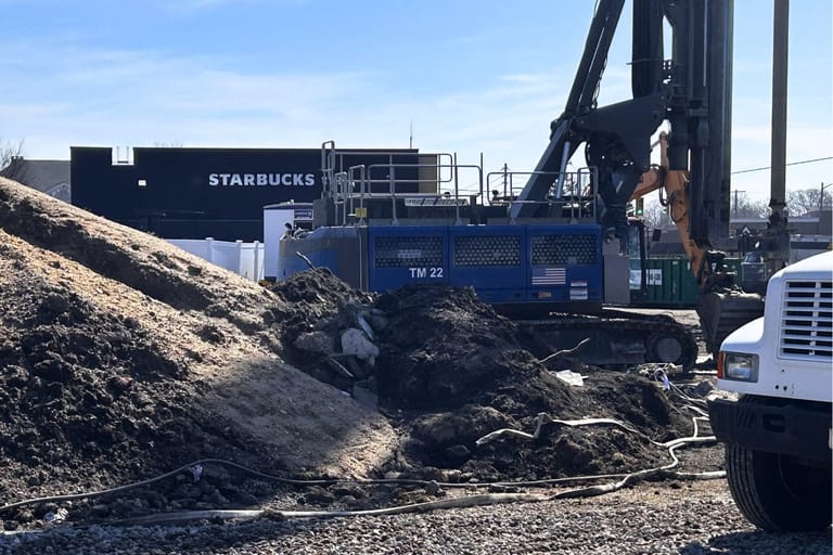 Construction has begun on the medical office building rising behind Starbucks in Patchogue.