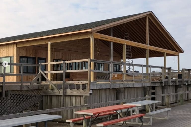 The Whalehouse Point Restaurant & Bar is taking shape at Fire Island's Watch Hill ahead of a Memorial Day weekend opening.