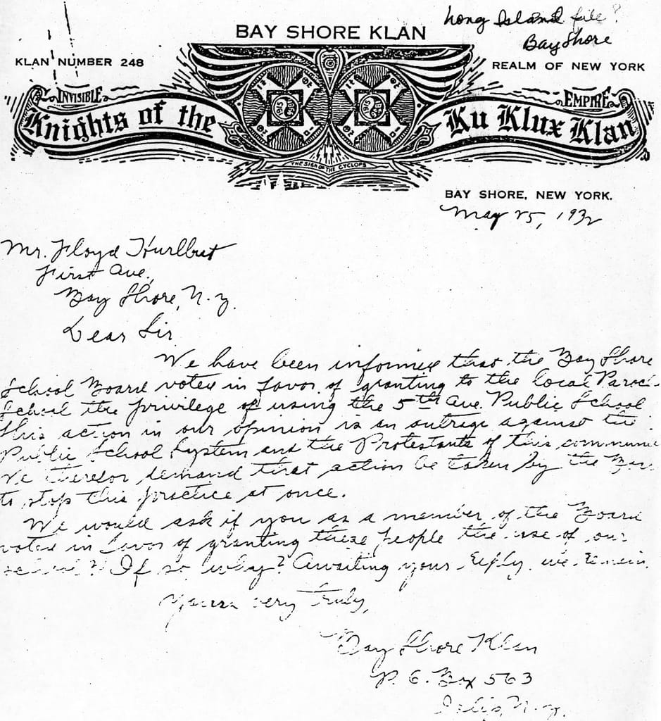 bay shore klan letter 2