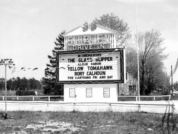 Shirley Drive in retro black and white photo