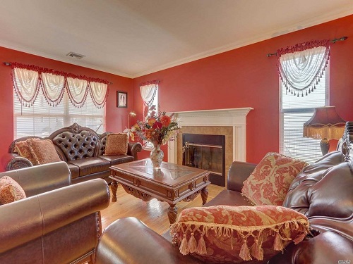 Formal living room of House for Sale at 47 Wood Ave, Mastic.