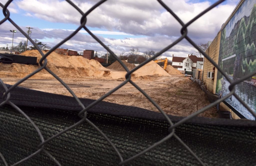 The excavation work for The Village Walk at 130 East Main Street. (Michael White)