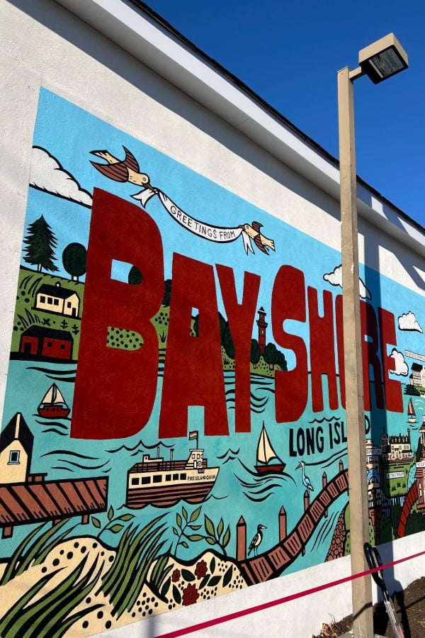 Upon embarking on the design phase of the mural, the team knew quickly they wanted to lean into Bay Shore's history for its theme. (Credit: Michael White)