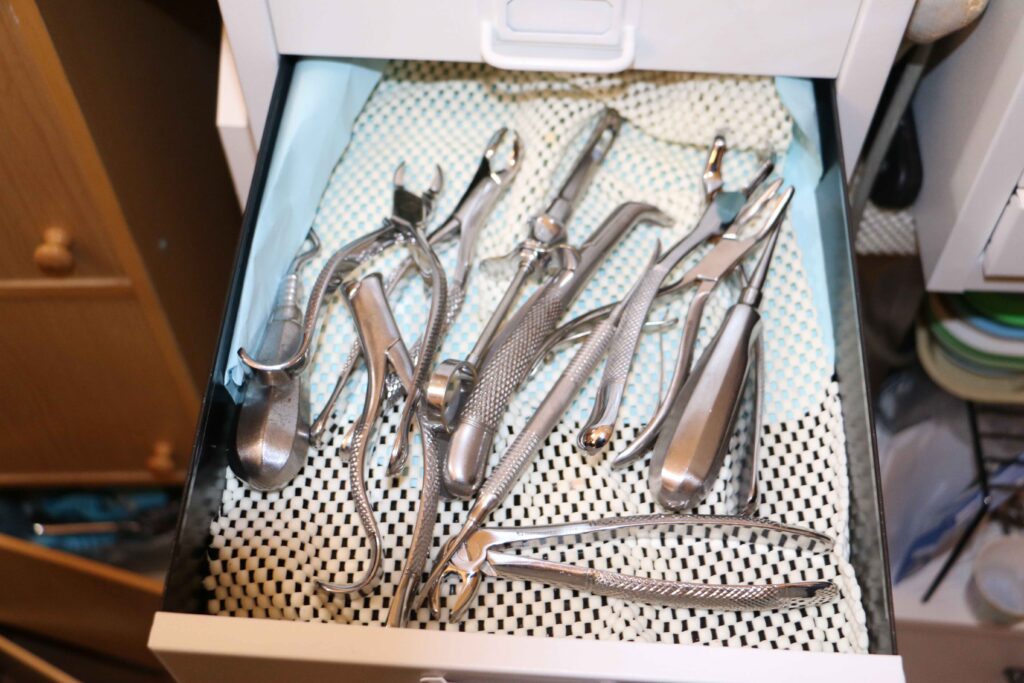 These are the dentistry tools allegedly used by Gladys Serrano in a makeshift dental office in the kitchen of her Hempstead apartment.