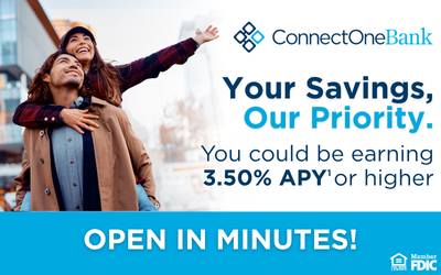 ConnectOne Bank advertisement