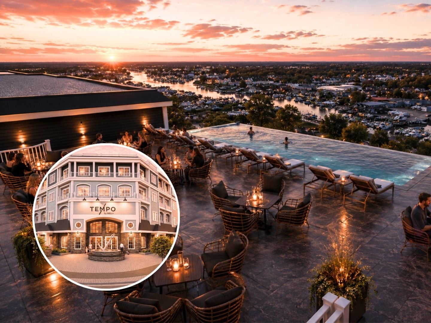 Patchogue's Hilton hotel adds rooftop pool, presidential suites amid ownership shift